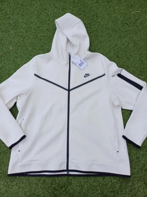 Nike Tech Fleece Sportswear Full-Zip Mens XXL Phantom White Hoodie CU4489-030