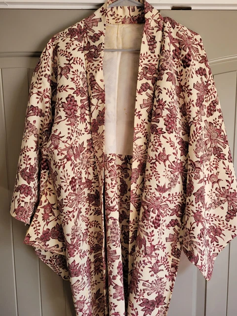 Vintage 100% Silk Japanese Men's Haori Jacket
