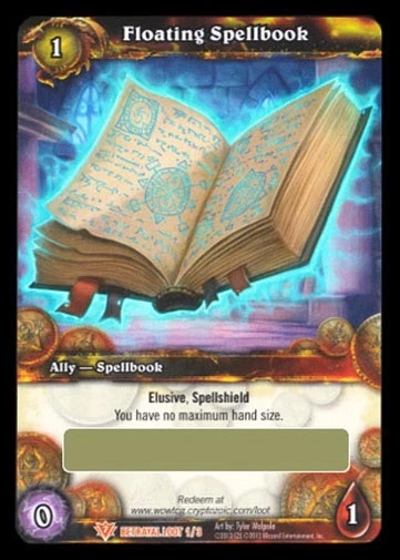 World Of Warcraft Wow Tcg : Floating Spellbook Battle Pet Loot Card Unscratched