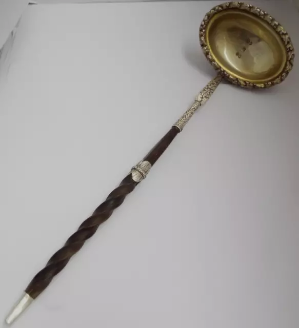 Fabulous Quality Large Heavy Antique Georgian 1836 Sterling Silver Toddy Ladle