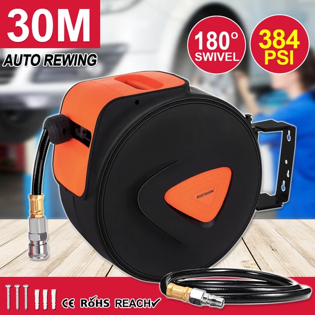 20m Air Hose - Auto Retract with Wall Mount