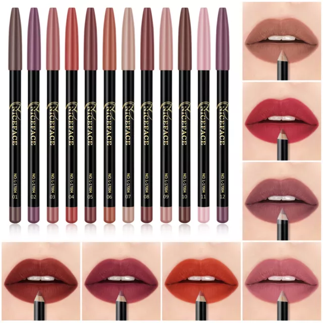 12Pcs makeup tools Lipliner Pencil Set Lip Liner and Lipstick Set