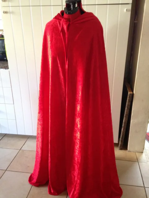 manteau à capuche pointu rouge velours écrasé + couleurs disponibles (c39cv) princesse fantastique 2