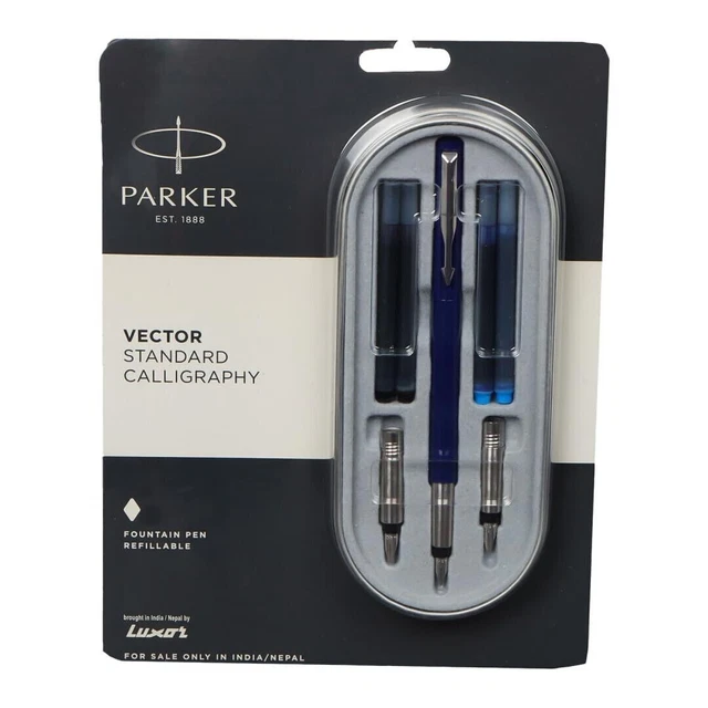 Stylo Plume Parker Vector Standard CT Orange Bleu - Pointe Fine, 3 Cartouches, Neuf