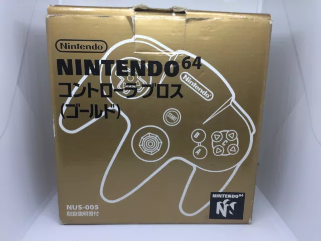 Mando DORADO NINTENDO 64 N64 con Caja Como Nuevo / CONTROLLER GOLD 100% ORIGINAL