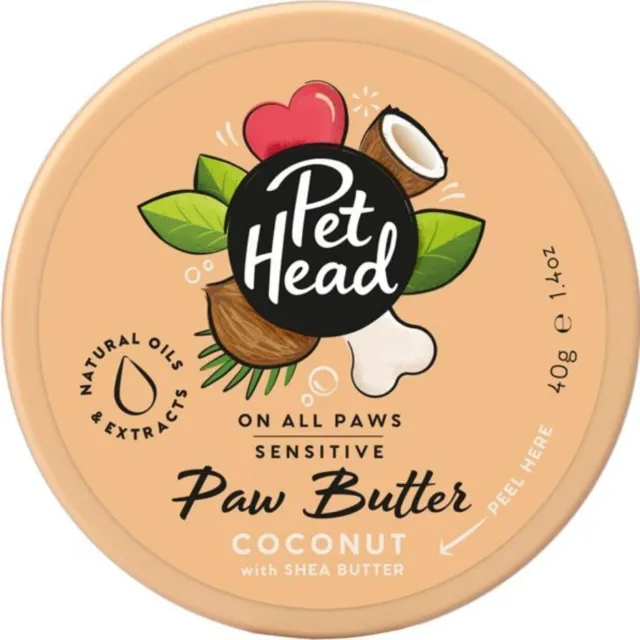 Pet Head Sensibile Zampa Burro per Cani Noce di Cocco Con Shea Burro, 41.4ml