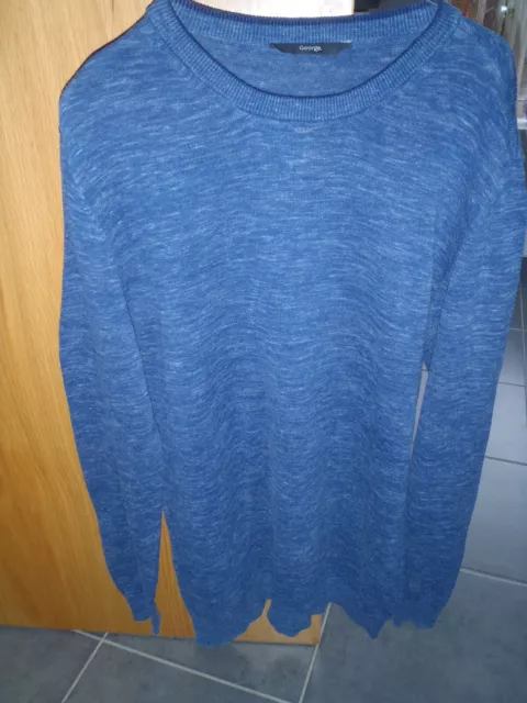 Mans Cotton Longsleeve jumper  Navy George Large