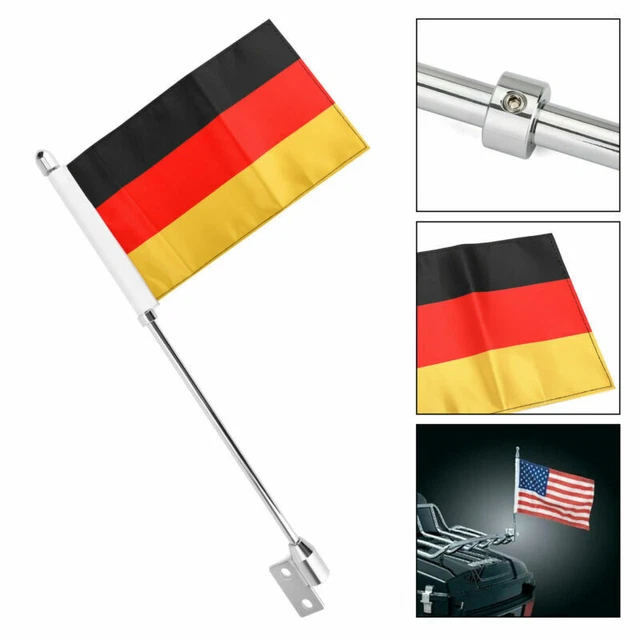 Support Chromé Pour Drapeau De Moto Honda GL1800 - Porte-bagages Arrière En Alliage Aluminium, Style Agressif