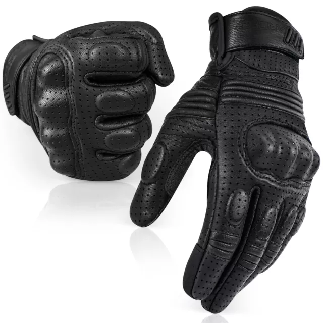 Motorcycle Gloves Goat Leather Breathable Summer Outdoor Racing Touchscreen