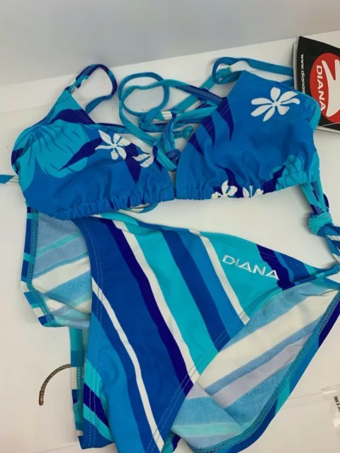 Costume Donna Diana Fantasia Tg 44 46 Mare Piscina Swim 2 Pezzi Triangolo Mobile