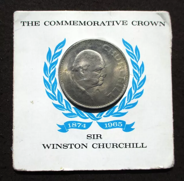 Commemorative Coin Of United Kingdom 1 Crown 1965 Churchill Queen Elizabeth Ii