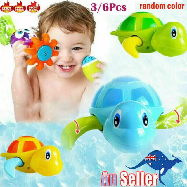 3/6X Baby Kids Fun Mini Wind up Swimming Pool Turtle Animals Floating Bath Toys