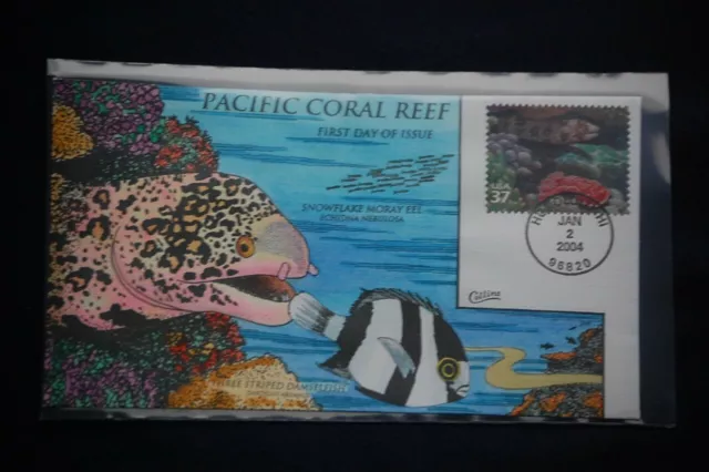 Pacific Coral Reef Snowflake Moray Eel 37c Stamp FDC HP Collins#Z3707 Sc#3831g