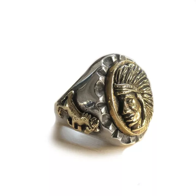 Mexican Biker Vintage Ring Skull Sterling Silver 925 Men horse Chief Head Hobo