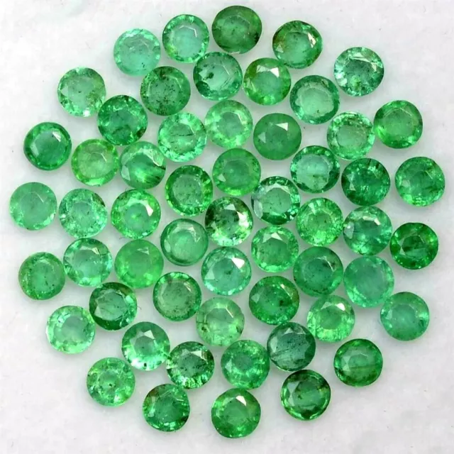 Wholesale Lot 1.5mm to 2mm Round Facet Zambian Emerald Loose Calibrated Gemstone