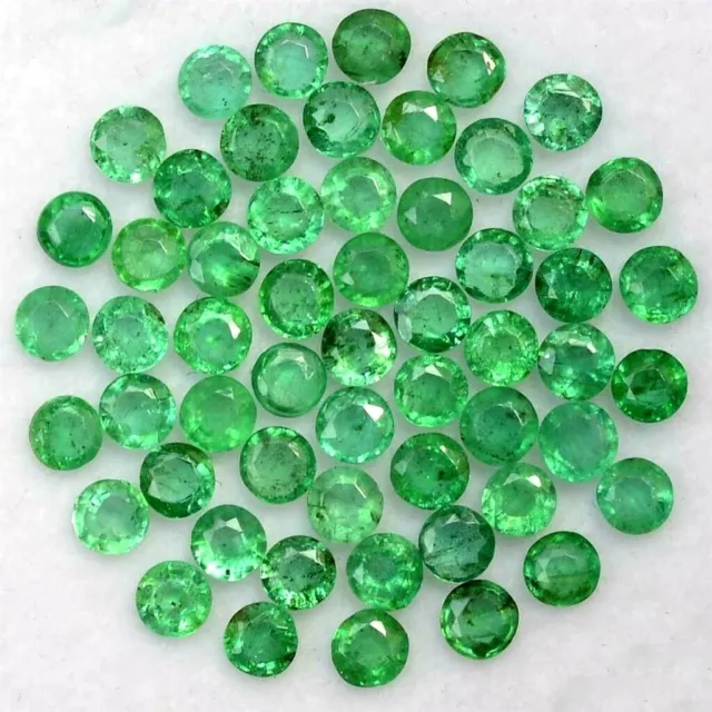 Wholesale Lot 4mm to 5mm Round Facet Zambian Emerald Loose Calibrated Gemstone