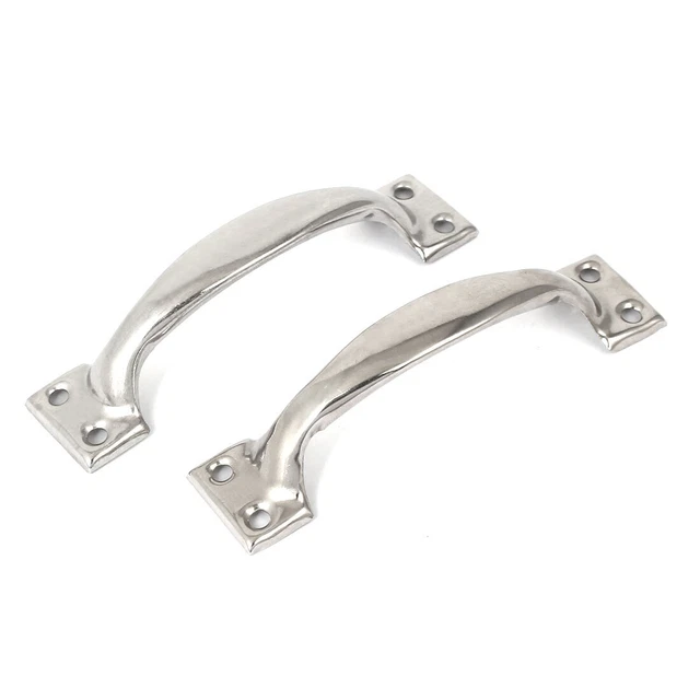 Kitchen Cupboard Cabinet Closet Dresser Drawer Pull Handle Silver Tone 2pcs