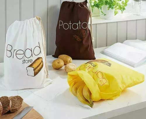 Sacchetti per patate/banane o pane verdure fresche cotone traspirante Regno Unito