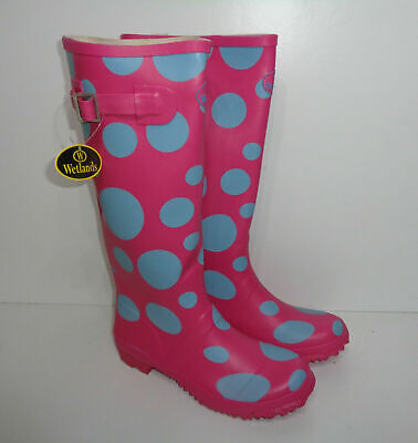 New Girls Wellies Rubber Pink Festival Waterproof Rain Wellington Boots Size 4