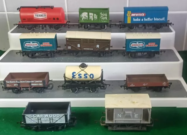 Model Railways Hornby 00 Gauge Wagons × 11 Advertising Playworn