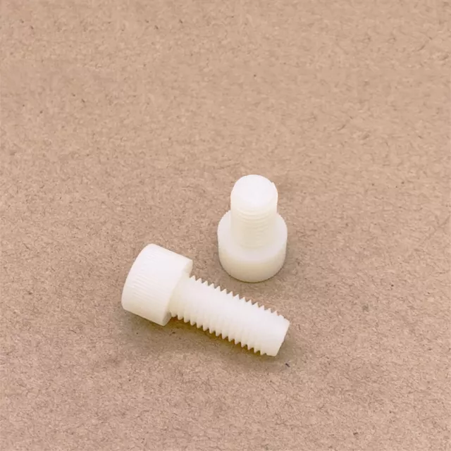 White Plastic Nylon DIN912 Hex Socket Bolt Cap Head Screw M3 M4 M5 M6 M8 M10 M12 3