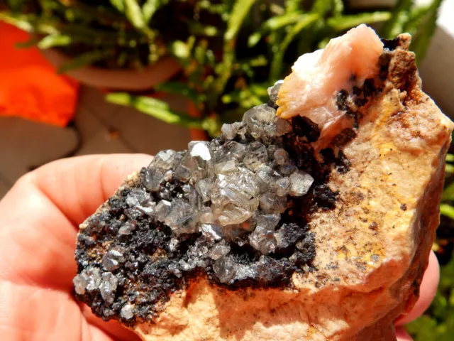 Minerales " Bonitos Cristales De Cerusita+Galena+Barita De Marruecos  -  8A15 "
