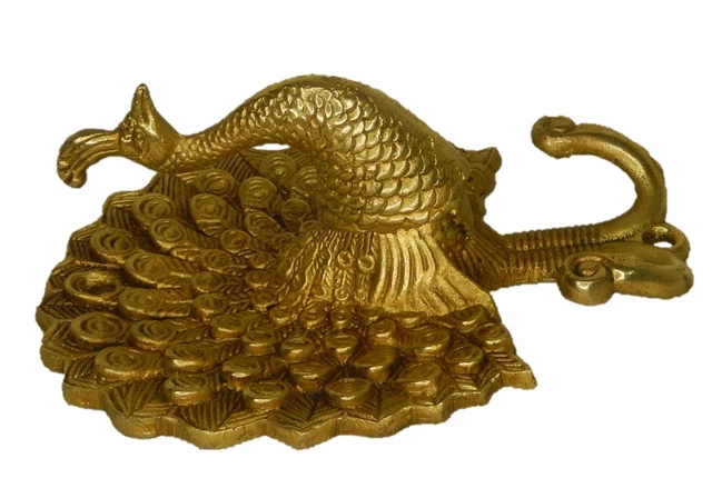 Peacock Shape Antique Vintage Style Handmade Brass Wall Hanger Key Cloth Hook