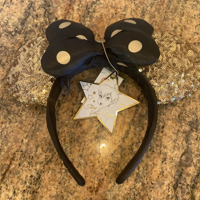 Disney Parks Disneyland Paris 25th Anniversary Tinker Bell Gold Sequin Ears NWT