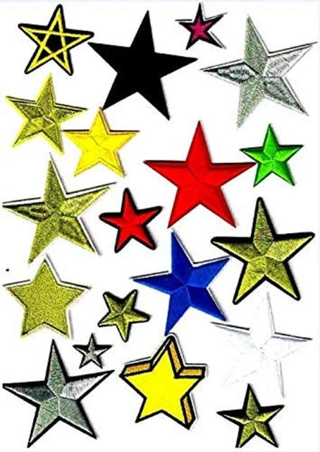 A Forma di Stella Ricamato Cucire Patch Per Vestiti Confezione 19
