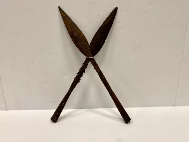 Primitive, well-preserved, cast-iron hand-forged spears.