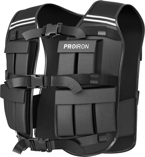 PROIRON Adjustable Weighted Vest 20kg 20 Weight Packs Jacket Men Women with Refl