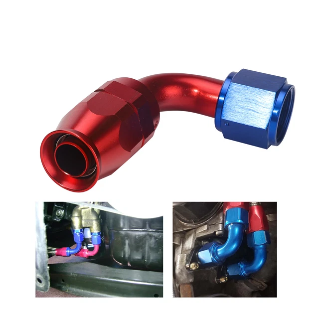 PTFE 10AN 10 AN AN10 JIC 90 Degree Swivel Fuel Oil Coolant Braided