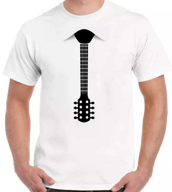 Guitar T-Shirt Mens Funny Electric Acoustic Bass Rock Music Fancy Dress Tie