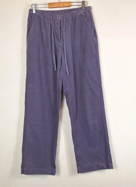 Boden Womens Light Purple Corduroy Trousers Size 12R Straight Leg Button Fly