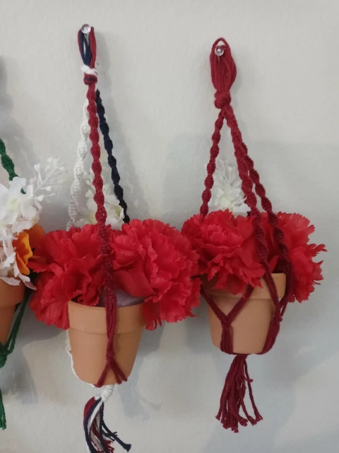 Mini macrame plant hanger / hanging Pot holder For Mini Pots Hand Braided (jute)