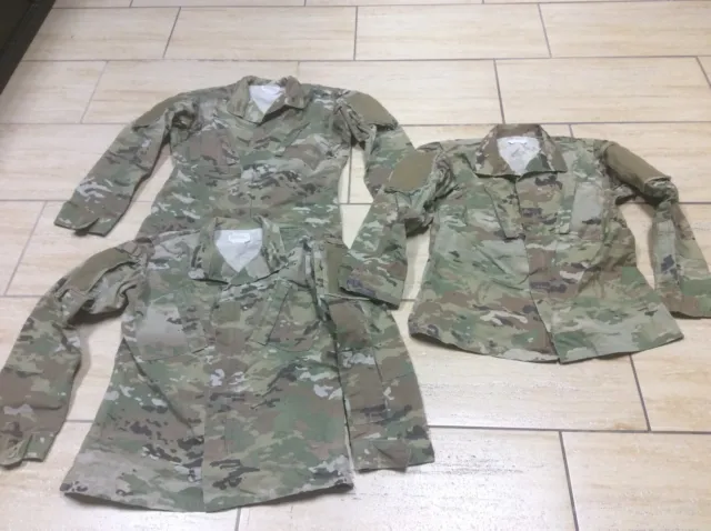 Lot of 3 US Army Multicam FEMALE Combat Coat Insect Rep OCP Uniform  36 Long