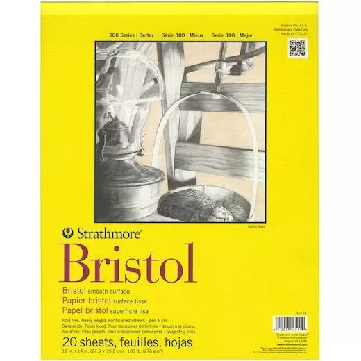 Strathmore 300 Serie Bristol glattes Papierpad 20 Blatt