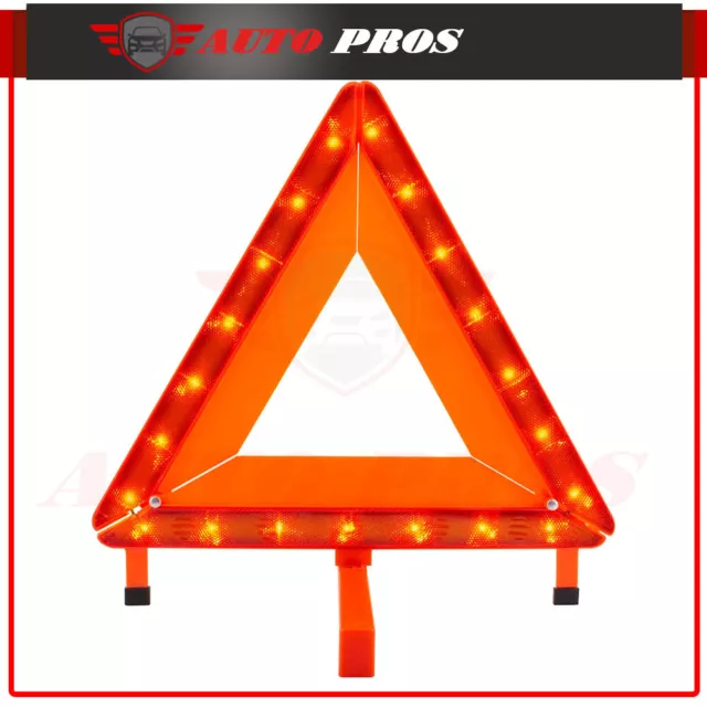 LED Bulbs Triangle Emergency ‎Polished Sign Safety Warning Triangle Reflector