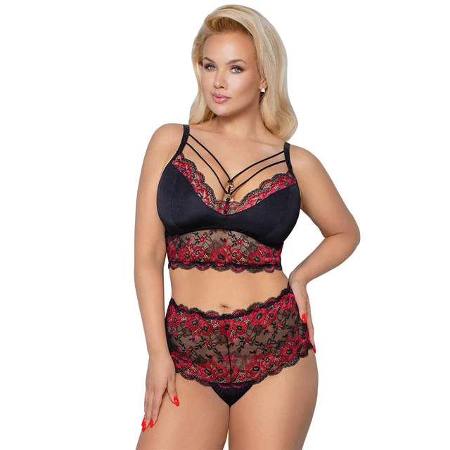 PLUS SIZE SEXY BH-Set XL 2XL 3XL 4XL Hoher Bund Spitze schwarz Dessous  "Sirabay" EUR 33,65 - PicClick DE