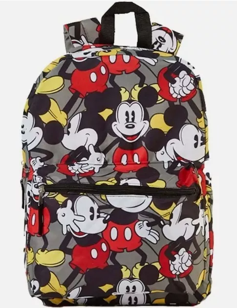 Disney Mickey Mouse 16" Large School Backpack All Over Print, Mickey Backpack