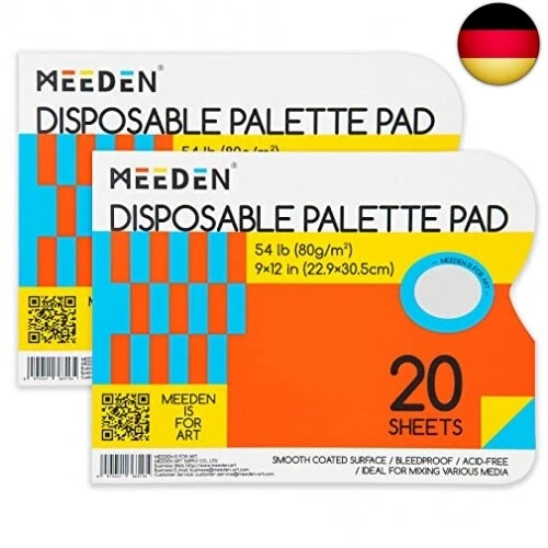 Einweg Palette Mischpalette Papier 22x 30 cm(9x12in), 2x20 Blatt, hochwertige,