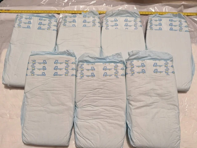7 couches PLASTIC BACKED Vintage Extra Large 80's Diapers alte vintage vtg abdl