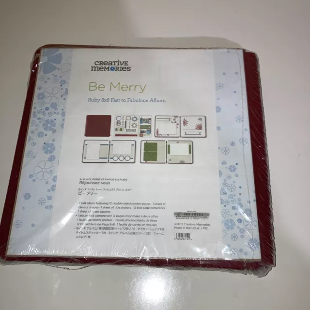 Álbum Creative Memories ""Be Merry"" 8x8 rápido a fabuloso con páginas y protectores