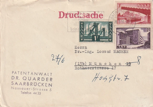 Saarland Brief M-Nr.139-21 Drucksache