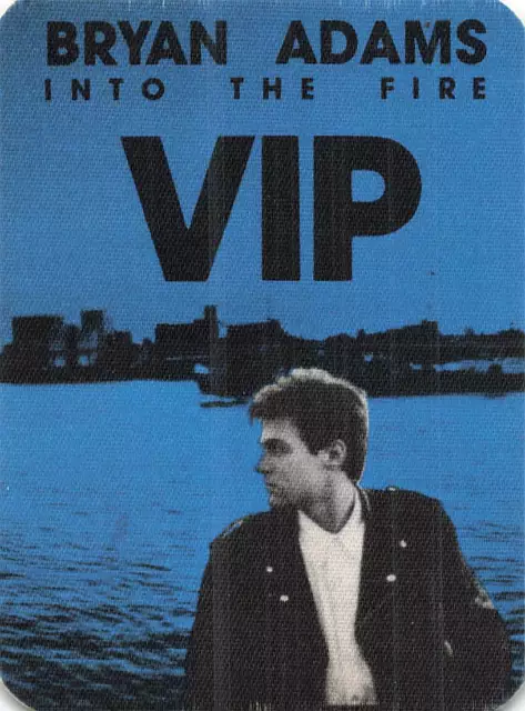 Bryan Adams Backstage Pass 1987 Blue Cloth VIP Pass Variant