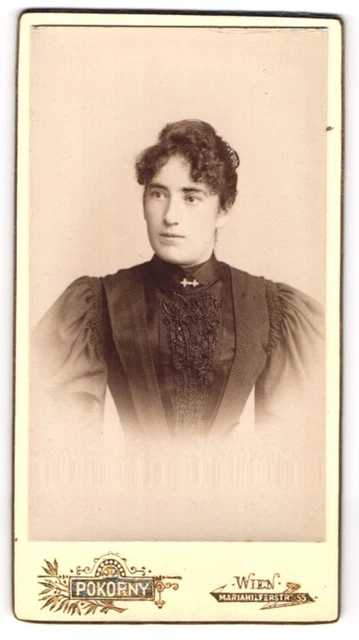 Fotografie Pokorny, Wien, Mariahilferstr. 55, Junge Dame im bestickten Kleid