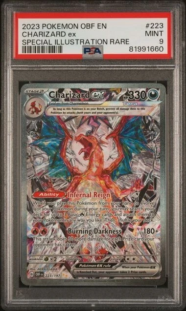CHARIZARD ex 2023 Pokémon Obsidian Flames Special Illustration Rare #223 PSA 9