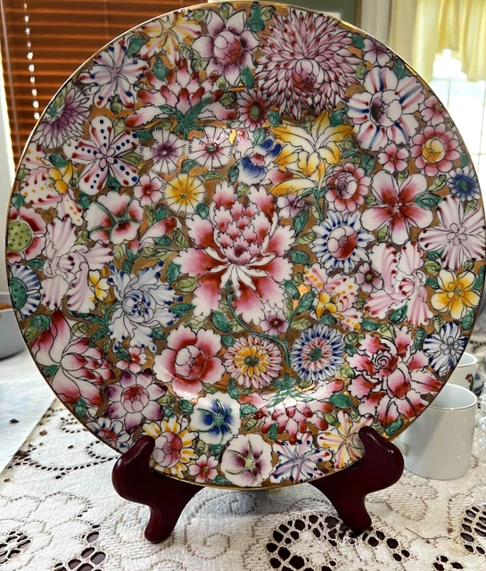 One Thousand Flowers Pattern Japanese Plate 10.5 Inch