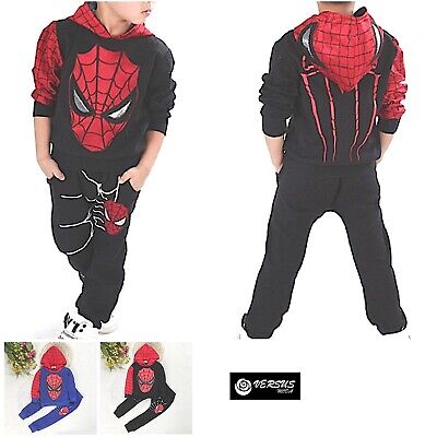 Spiderman Completo Tuta Felpa Pantalone Sportivo Bambino Jacket Pants SPISET01B