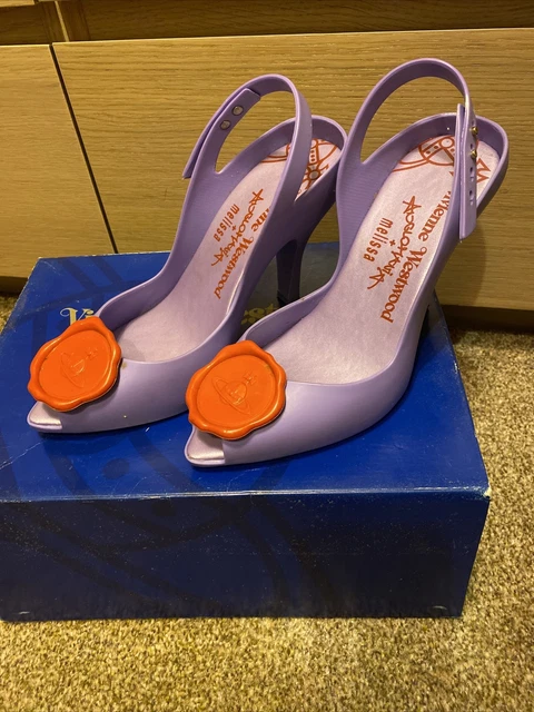 VIVIENNE WESTWOOD MELISSA Lilac Wax Seal Shoes Heels Size EUR 45
